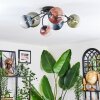 Chehalis Lampa sufitowa, Kula świetlna 58 cm Niebeieski, Zielony, Przezroczysty, W kolorze miedzi, 6-punktowe