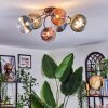 Chehalis Lampa sufitowa, Kula świetlna 64 cm Niebeieski, Zielony, Przezroczysty, W kolorze miedzi, 6-punktowe