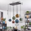 Ripoll lampa wisząca, kula świetlna, lampa wisząca niebeieski, złoty, zielony, miedziany, 6-punktowe