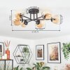 Chehalis lampa sufitowa, kula świetlna 55 cm bursztynowy, 6-punktowe