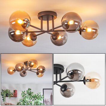Chehalis Lampa sufitowa, Kula świetlna W kolorze bursztynu, Przydymiony, 6-punktowe