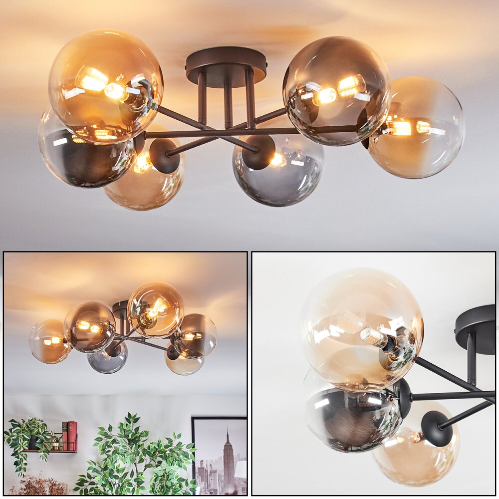 Chehalis Lampa sufitowa, Kula świetlna W kolorze bursztynu, Przezroczysty, Przydymiony, 6-punktowe main product photo