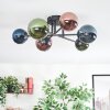 Chehalis lampa sufitowa, kula świetlna niebeieski, zielony, miedziany, 6-punktowe