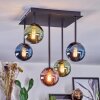 Chehalis lampa sufitowa, kula świetlna niebeieski, zielony, miedziany, 5-punktowe