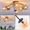 Chehalis lampa sufitowa, kula świetlna 56 cm bursztynowy, 6-punktowe