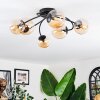 Chehalis lampa sufitowa, kula świetlna 56 cm bursztynowy, 6-punktowe