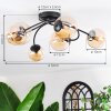 Chehalis lampa sufitowa, kula świetlna 56 cm bursztynowy, 6-punktowe