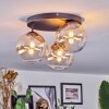 Chehalis lampa sufitowa, kula świetlna 34 cm bursztynowy, przezroczysty, 3-punktowe