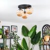 Chehalis lampa sufitowa, kula świetlna 34 cm bursztynowy, 3-punktowe