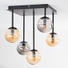 Chehalis Lampa sufitowa, Kula świetlna W kolorze bursztynu, Przydymiony, 5-punktowe