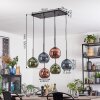 Koyoto lampa wisząca, kula świetlna, lampa wisząca niebeieski, zielony, miedziany, 6-punktowe