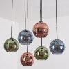 Koyoto lampa wisząca, kula świetlna, lampa wisząca niebeieski, zielony, miedziany, 6-punktowe