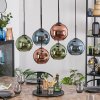 Koyoto lampa wisząca, kula świetlna, lampa wisząca niebeieski, zielony, miedziany, 6-punktowe