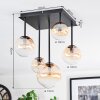 Chehalis Lampa sufitowa, Kula świetlna W kolorze bursztynu, Przezroczysty, 5-punktowe