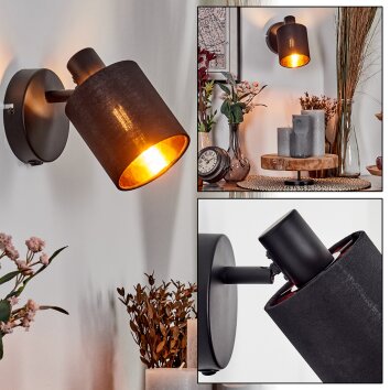 Fallhagen Lampa ścienna, Spot ścienny Czarny, 1-punktowy