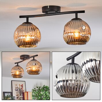Ripoll lampa sufitowa, kula świetlna chrom, przydymiony, 2-punktowe