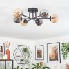 Chehalis lampa sufitowa, kula świetlna 55 cm bursztynowy, przydymiony, 6-punktowe