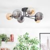 Chehalis lampa sufitowa, kula świetlna 55 cm bursztynowy, przydymiony, 6-punktowe