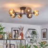 Chehalis lampa sufitowa, kula świetlna 55 cm bursztynowy, przydymiony, 6-punktowe