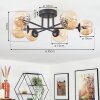 Chehalis lampa sufitowa, kula świetlna 55 cm bursztynowy, 6-punktowe