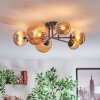 Chehalis Lampa sufitowa, Kula świetlna 60 cm W kolorze bursztynu, 6-punktowe