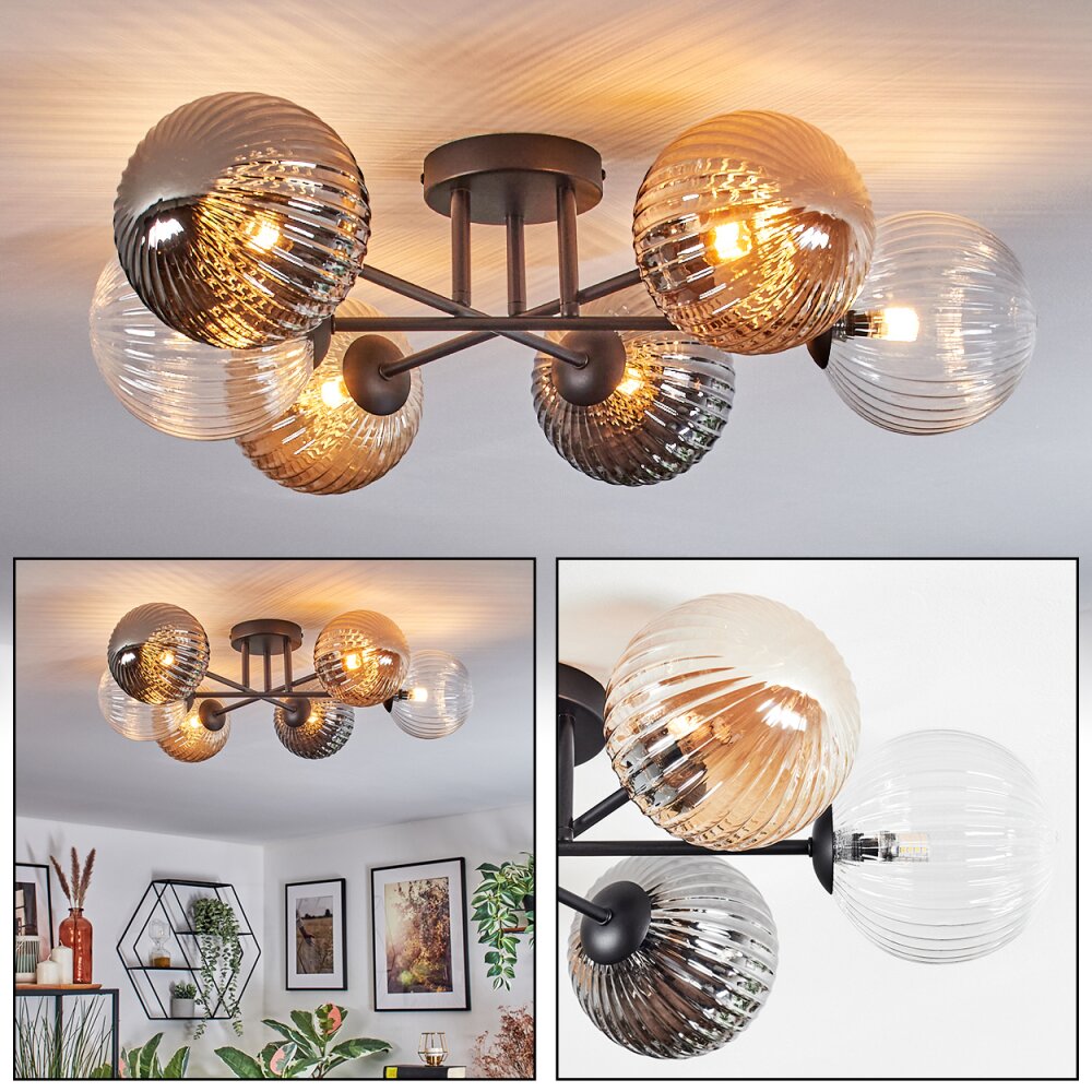 Chehalis Lampa sufitowa, Kula świetlna 62 cm W kolorze bursztynu, Przezroczysty, Przydymiony, 6-punktowe main product photo