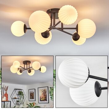 Chehalis lampa sufitowa, kula świetlna 55 cm biały, 6-punktowe