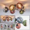 Chehalis lampa sufitowa, kula świetlna 62 cm niebeieski, zielony, przezroczysty, miedziany, 6-punktowe