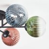 Chehalis lampa sufitowa, kula świetlna 62 cm niebeieski, zielony, przezroczysty, miedziany, 6-punktowe