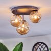 Chehalis lampa sufitowa, kula świetlna 30 cm bursztynowy, 3-punktowe