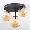 Chehalis lampa sufitowa, kula świetlna 30 cm bursztynowy, 3-punktowe