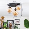 Chehalis Lampa sufitowa, Kula świetlna 30 cm W kolorze bursztynu, 3-punktowe