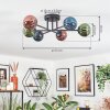Chehalis lampa sufitowa, kula świetlna 51 cm niebeieski, zielony, miedziany, 6-punktowe