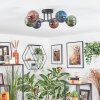 Chehalis lampa sufitowa, kula świetlna 55 cm niebeieski, zielony, miedziany, 6-punktowe