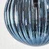 Chehalis lampa sufitowa, kula świetlna 55 cm niebeieski, zielony, miedziany, 6-punktowe