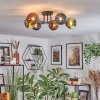 Chehalis lampa sufitowa, kula świetlna 55 cm niebeieski, zielony, miedziany, 6-punktowe