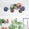 Chehalis lampa sufitowa, kula świetlna 55 cm niebeieski, zielony, miedziany, 6-punktowe