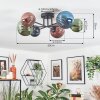 Chehalis lampa sufitowa, kula świetlna 60 cm niebeieski, zielony, miedziany, 6-punktowe