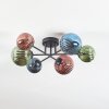 Chehalis lampa sufitowa, kula świetlna 60 cm niebeieski, zielony, miedziany, 6-punktowe