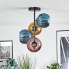 Koyoto lampa sufitowa, kula świetlna 31 cm niebeieski, złoty, miedziany, 4-punktowe