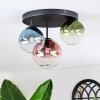 Chehalis lampa sufitowa, kula świetlna 30.5 cm niebeieski, zielony, przezroczysty, miedziany, 3-punktowe