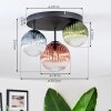 Chehalis Lampa sufitowa, Kula świetlna 30.5 cm Niebeieski, Zielony, Przezroczysty, W kolorze miedzi, 3-punktowe