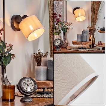 Bassagoda kinkiet, spot ścienny czarny, 1-punktowy