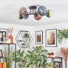 Chehalis lampa sufitowa, kula świetlna 60 cm niebeieski, zielony, przezroczysty, miedziany, 6-punktowe