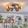 Chehalis lampa sufitowa, kula świetlna 60 cm niebeieski, zielony, przezroczysty, miedziany, 6-punktowe