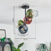 Koyoto lampa sufitowa, kula świetlna 31 cm niebeieski, złoty, przezroczysty, miedziany, 4-punktowe