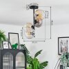 Koyoto lampa sufitowa, kula świetlna 31 cm bursztynowy, przezroczysty, przydymiony, 4-punktowe