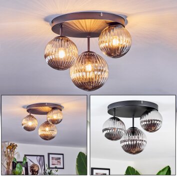 Chehalis Lampa sufitowa, Kula świetlna 30 cm Przydymiony, 3-punktowe