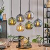 Ripoll Lampa wisząca, Kula świetlna, Lampa wisząca W kolorze bursztynu, Niebeieski, Chrom, Zielony, Przydymiony, 6-punktowe