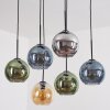 Ripoll Lampa wisząca, Kula świetlna, Lampa wisząca W kolorze bursztynu, Niebeieski, Chrom, Zielony, Przydymiony, 6-punktowe